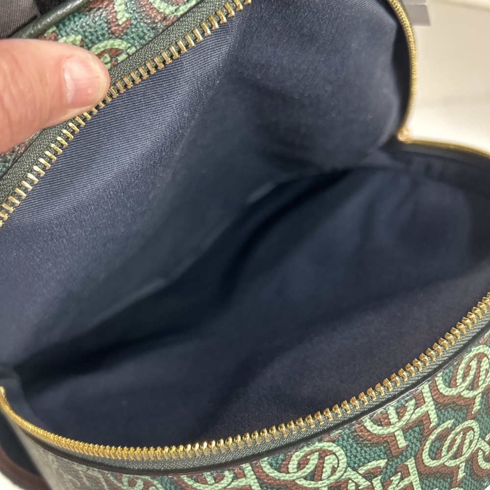 NWT Coach Court Backpack With Coach Monogram Print CF344 Black / Green - Picture 8 of 12